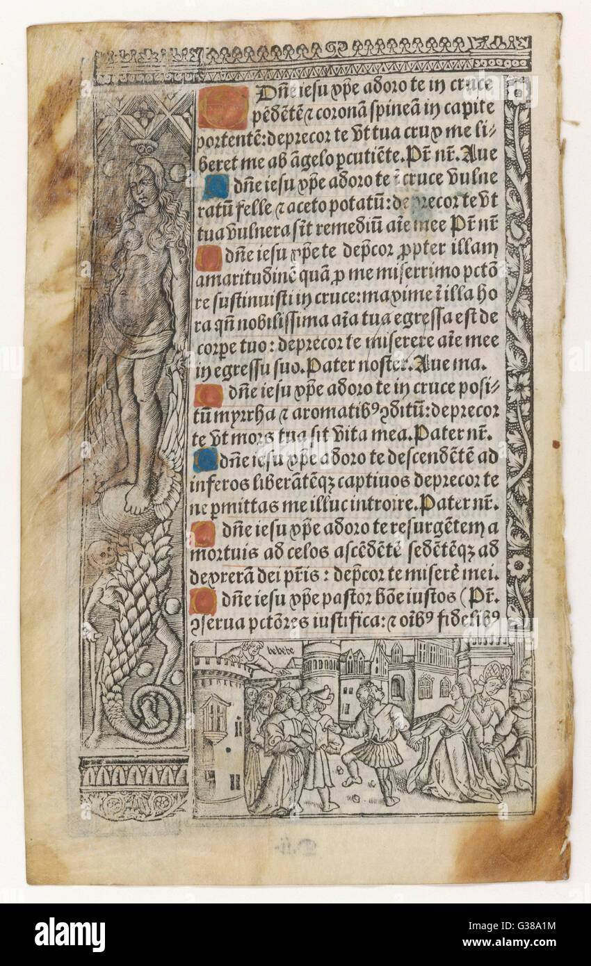 PAGINA, LIBRO DI ORE (2) Foto Stock