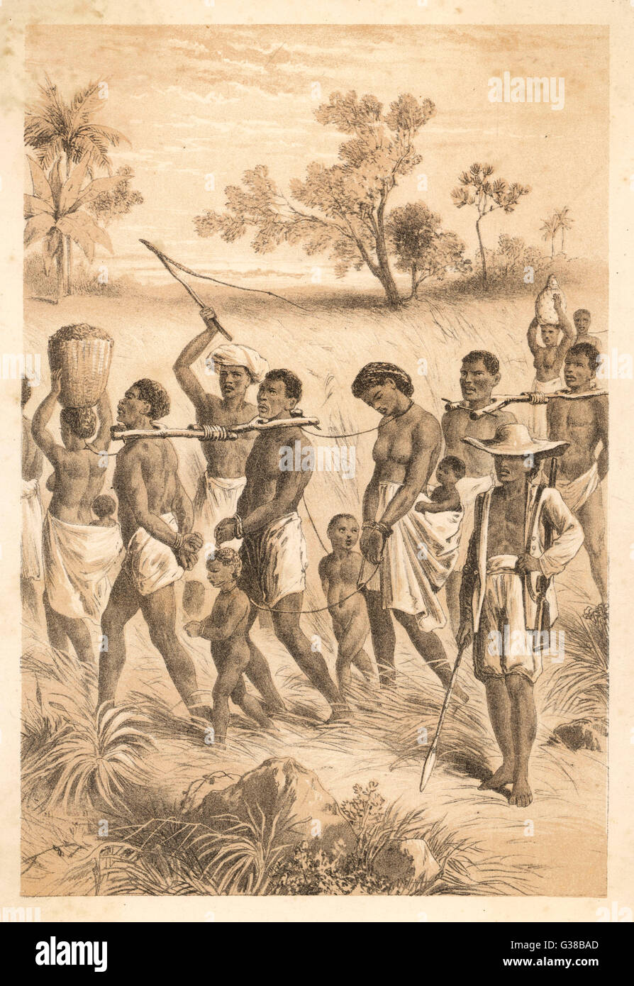 AFRICA CENTRALE di un convoglio di slave, incontrati da Livingstone Data: nel 1860 circa Foto Stock