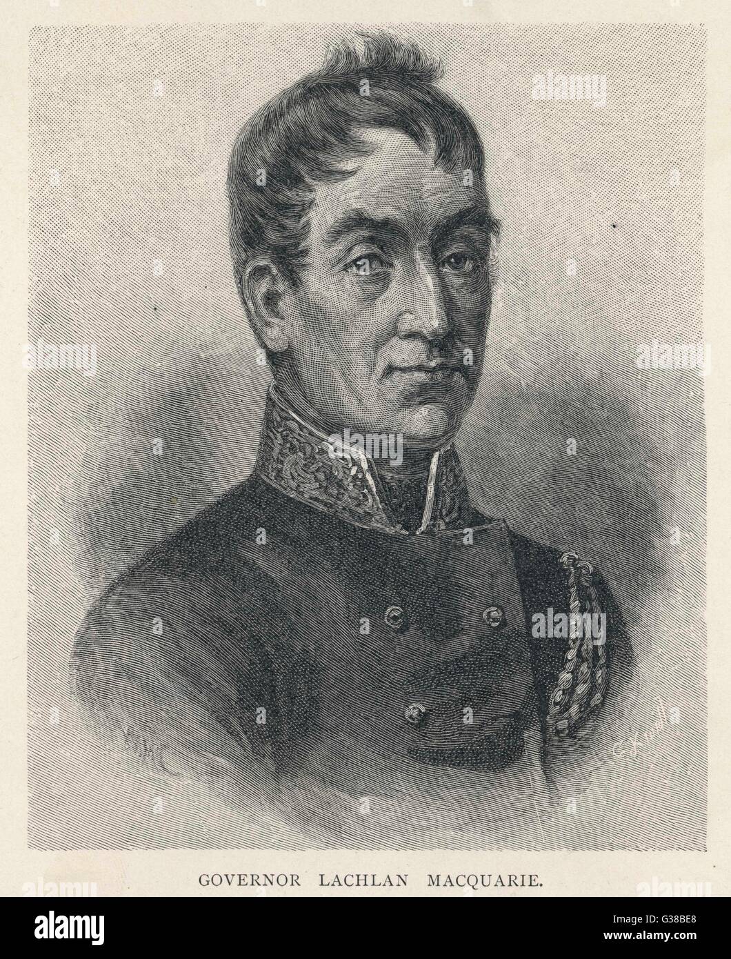 LACHLAN MACQUARIE soldato britannico e amministratore coloniale data: 1761 - 1824 Foto Stock