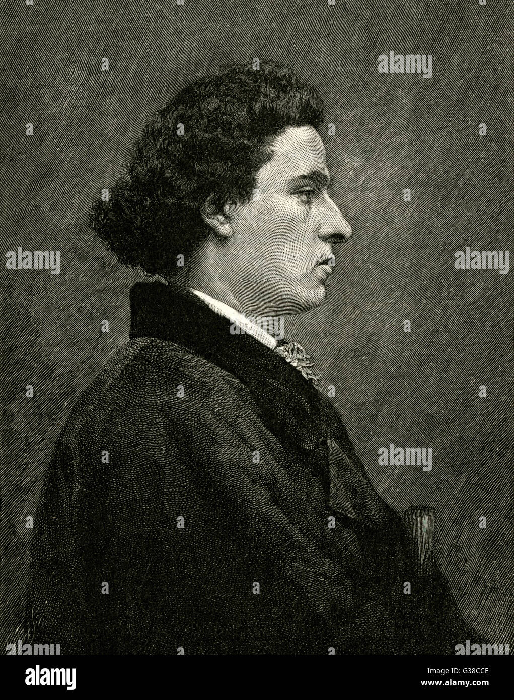 MARIANO FORTUNY Y CARBO Profilo del pittore spagnolo,noto per la storica e dipinti di genere. Data: 1838 - 1874 Foto Stock