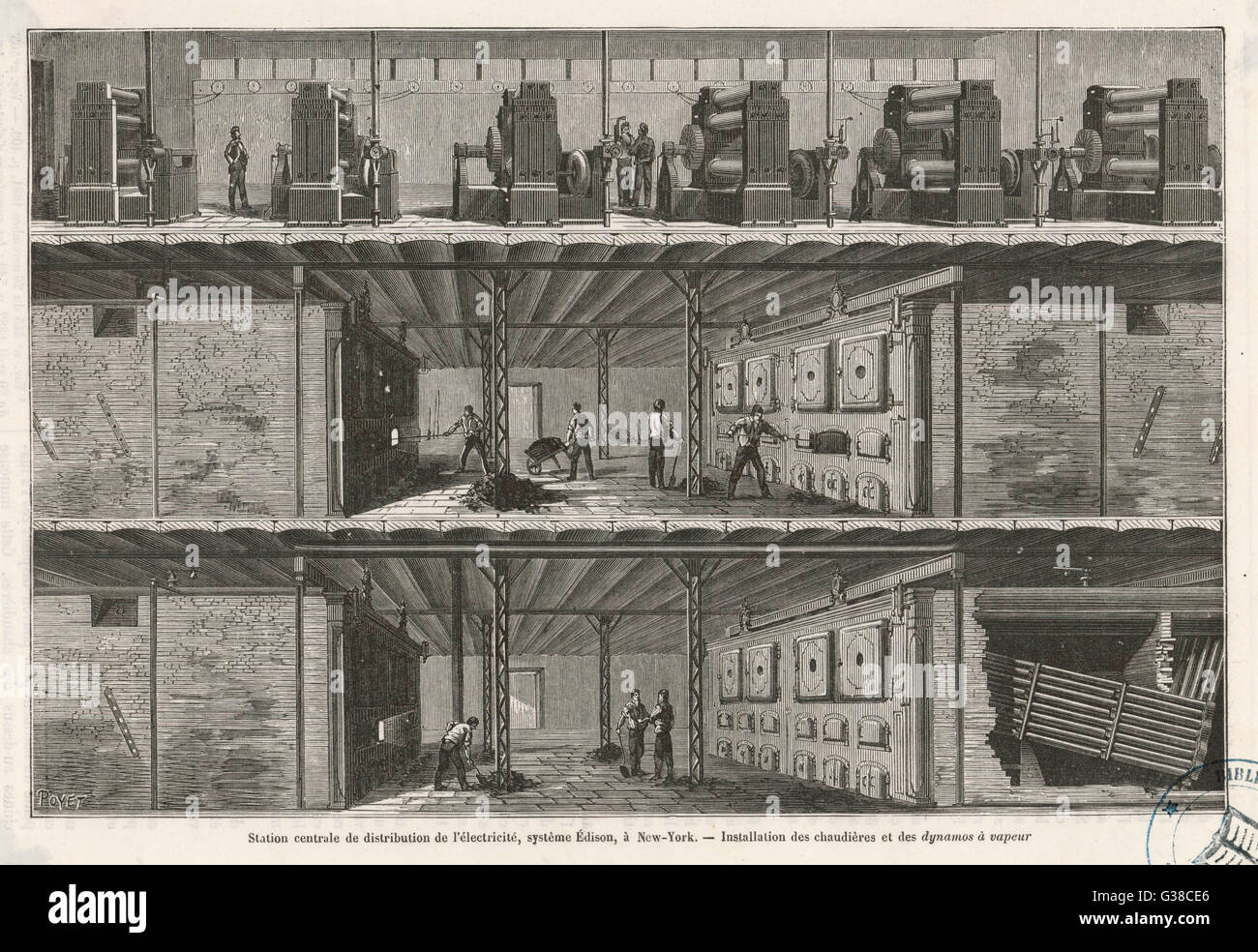 La fornitura di elettricità : Edison Stazione centrale di New York. Data: 1884 Foto Stock