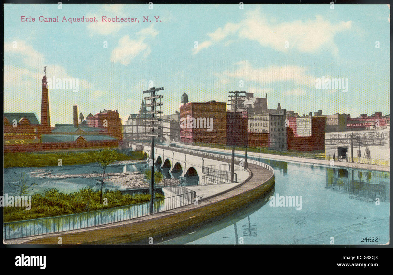 Canale Erie canal acquedotto di Rochester, New York Data: circa 1910 Foto Stock