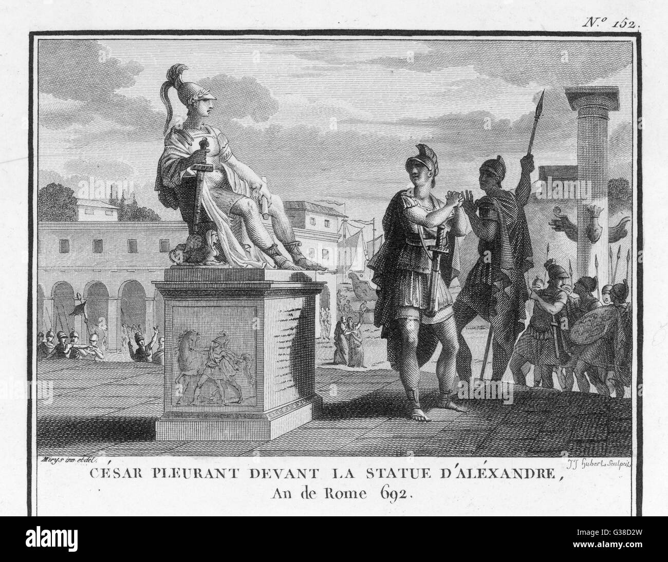 Caio Giulio Cesare imperatore romano nel 60 A.C. egli piange perché Alexander, dalla sua età, aveva realizzato in modo molto più Data: 100 - 44 A.C. Foto Stock