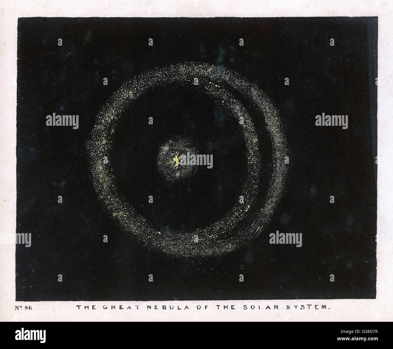 La grande nebulosa del Sistema Solare. Data: 1849 Foto Stock