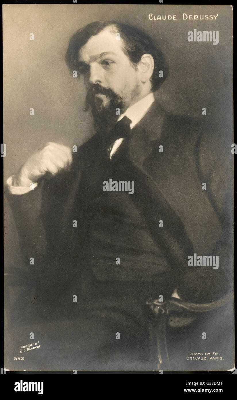 CLAUDE DEBUSSY il compositore francese. Data: 1862 - 1918 Foto Stock