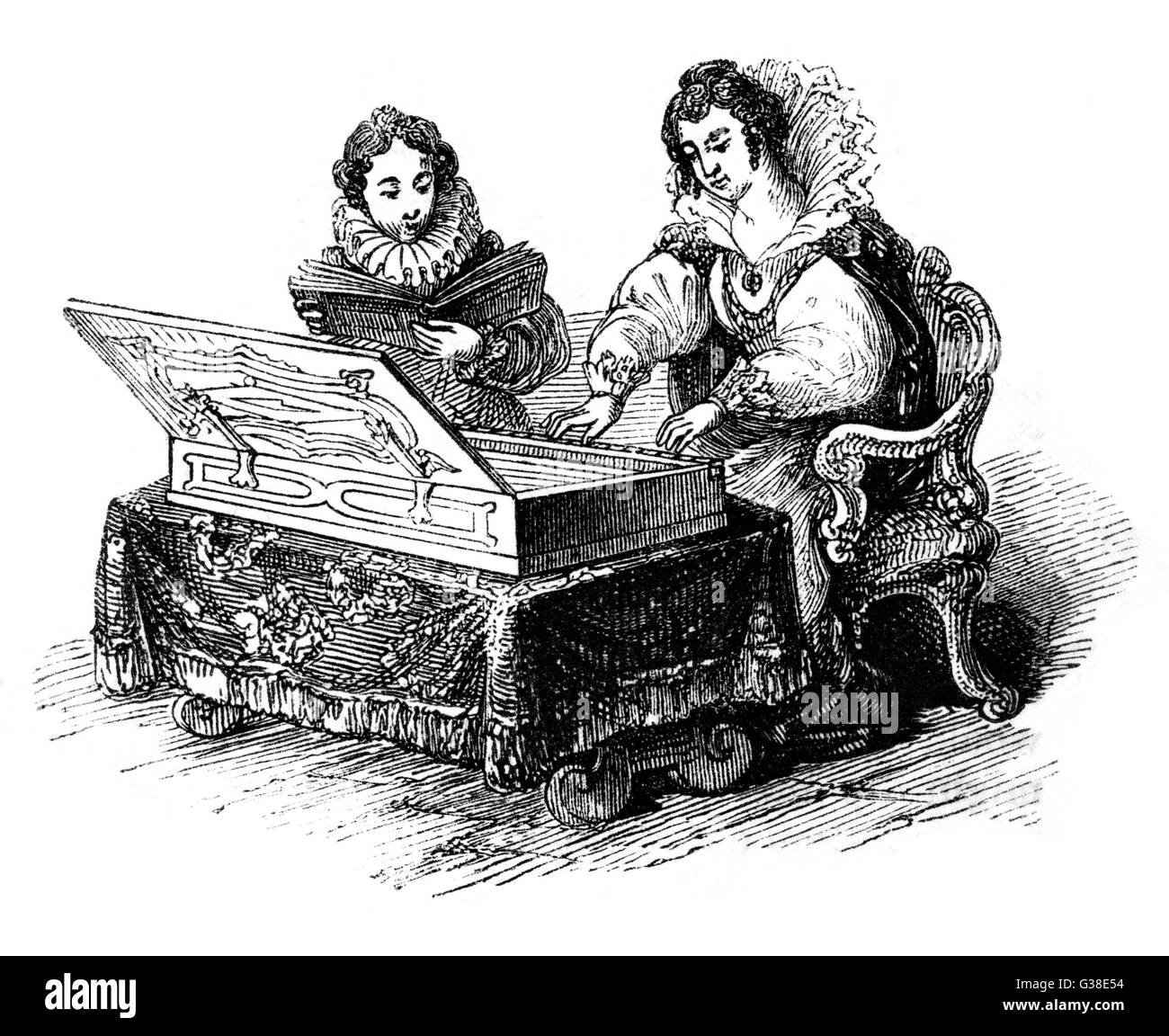 La Signora gioca la Vergine Foto Stock