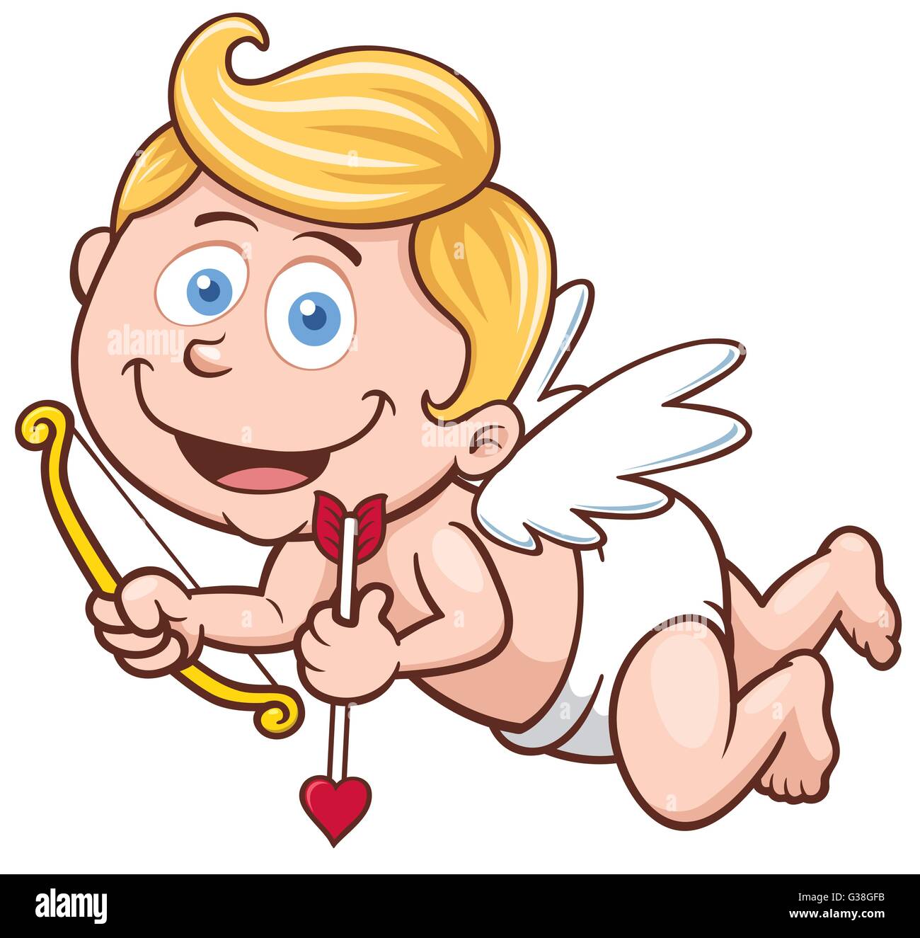 Illustrazione vettoriale di un giorno di San Valentino Cupido Illustrazione Vettoriale