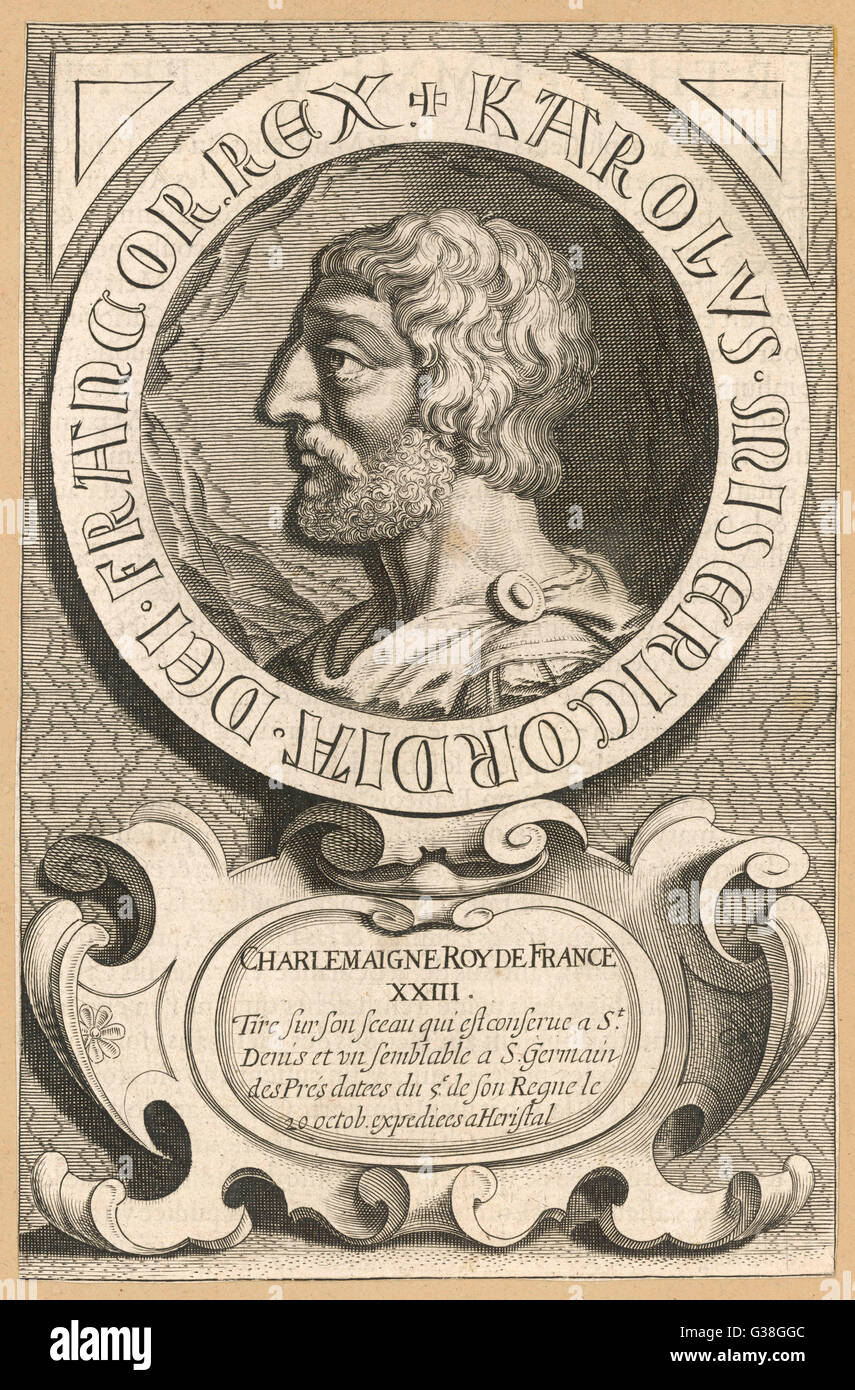 Carlo Magno (Charles I, roi de France) Data: 742 - 814 Foto Stock