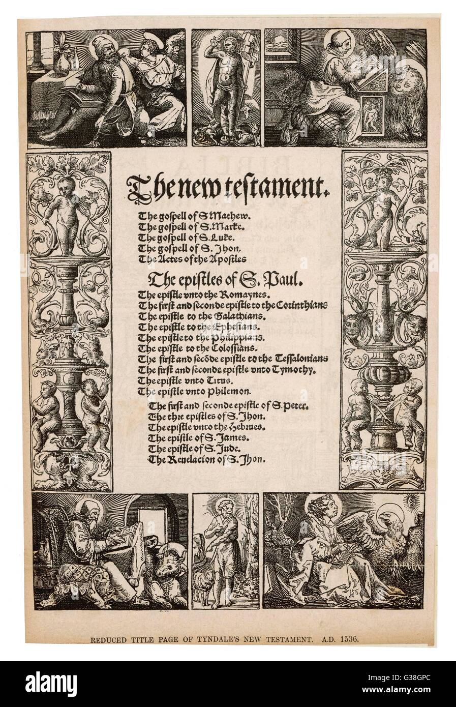 LA BIBBIA DI TYNDALE, 1536 Foto Stock