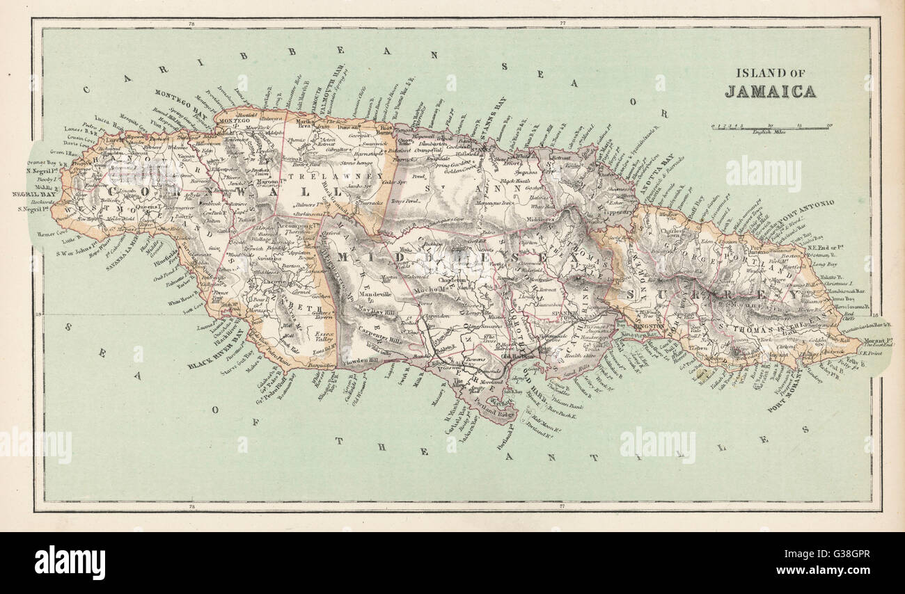 Mappa - Giamaica Foto Stock