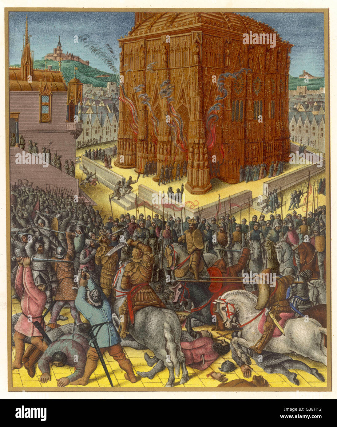 L'esercito babilonese di Nabucodonosor II attentati a Gerusalemme, saccheggiando la città e prendendo gli ebrei in esilio in cui essi saranno molto infelice Data: 587 BC Foto Stock