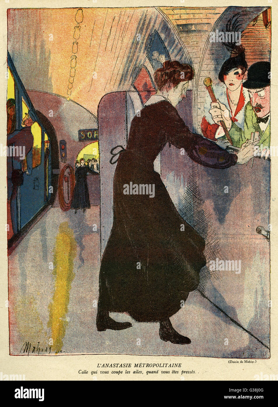 Cartone animato, Metro Gate Closer, WW1 Foto Stock