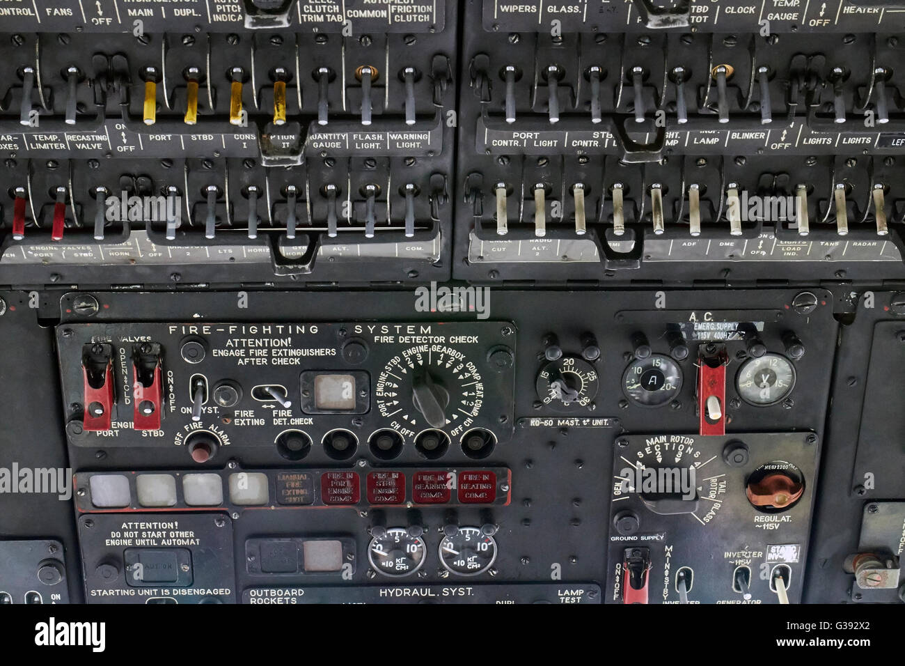 Mil Mi-8T elicottero cockpit pannello di controllo, Finlandia Foto Stock