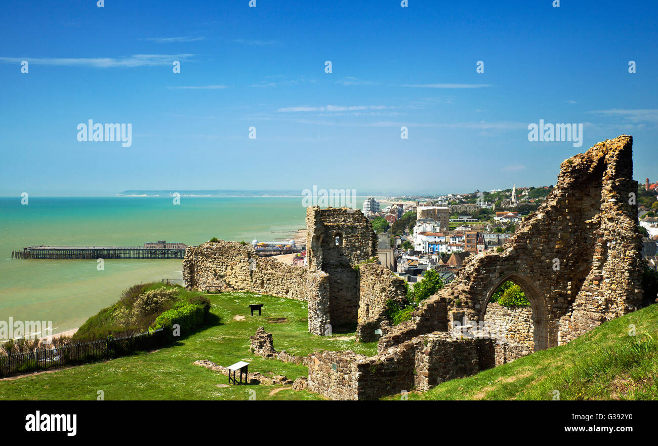 Hastings rovine del castello. Foto Stock