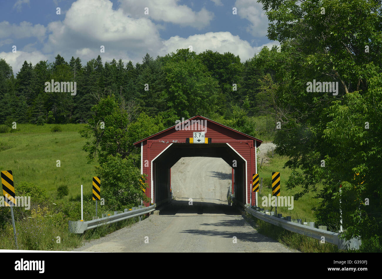 Ponte coperto, Wakefield, Quebec, Kanada Foto Stock