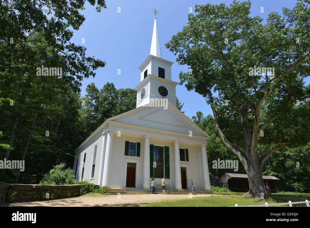Chiesa del paese, il Museo Village, Old Sturbridge Village, Massachusetts, STATI UNITI D'AMERICA Foto Stock