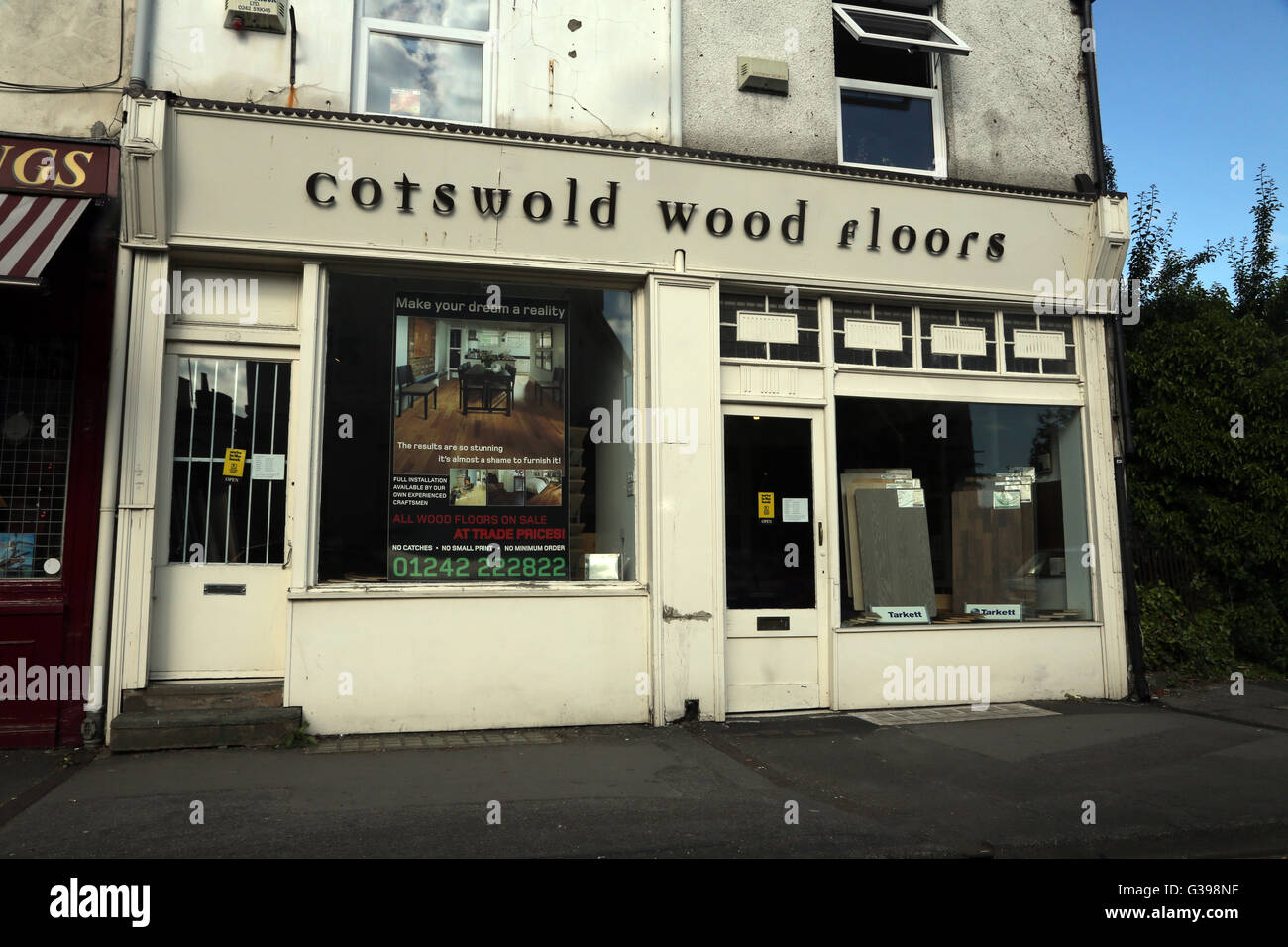 Cheltenham Gloucestershire Inghilterra Cotswold pavimenti in legno Shop Foto Stock