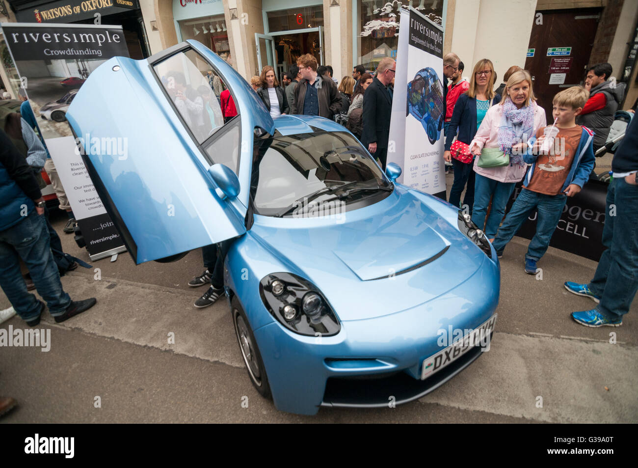 Riversimple presentazione di un prototipo, la cella a combustibile idrogeno Eco Auto, Regno Unito Foto Stock