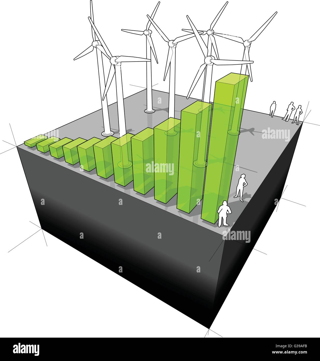 Industria Eolica schema Illustrazione Vettoriale