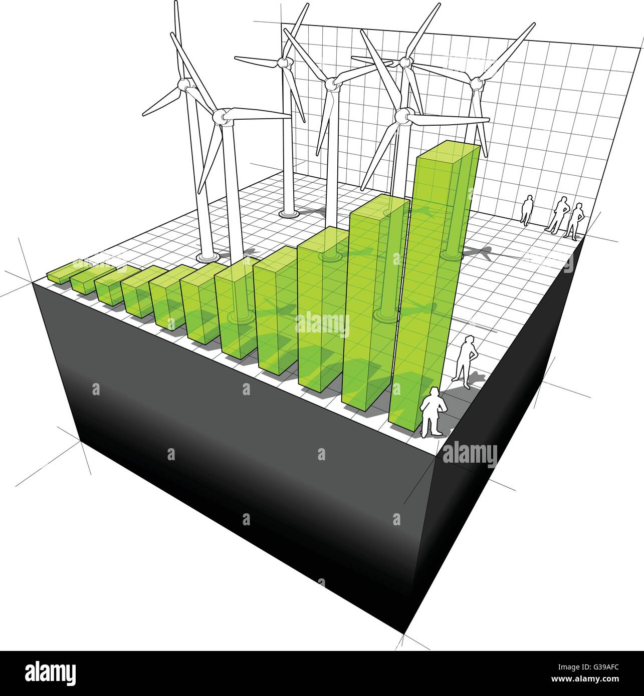 Industria Eolica schema Illustrazione Vettoriale