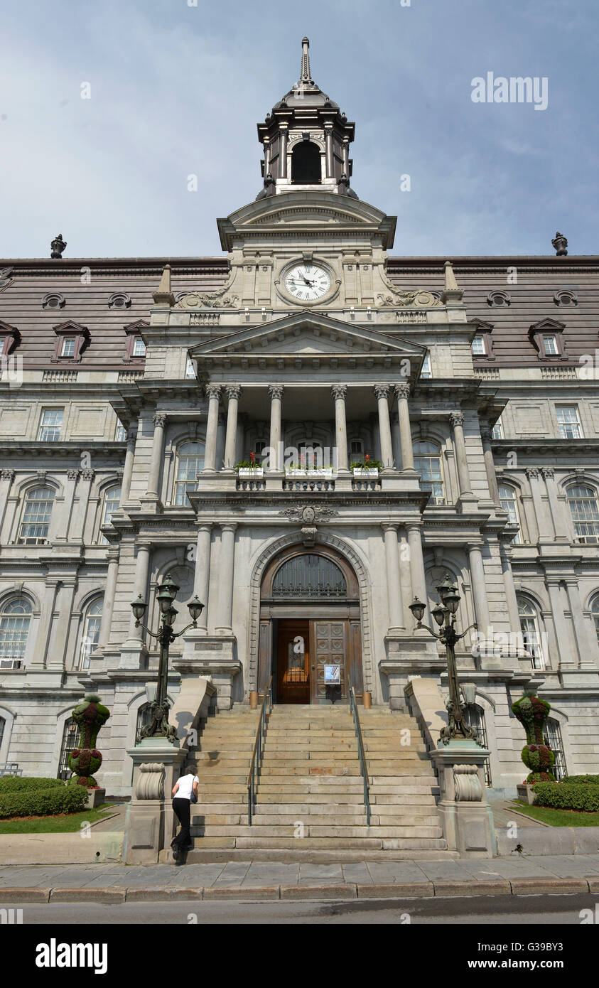 Hotel de Ville, RUE NOTRE-DAME, Montreal, Quebec, Canada Foto Stock