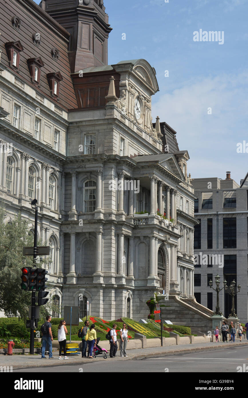 Hotel de Ville, RUE NOTRE-DAME, Montreal, Quebec, Canada Foto Stock