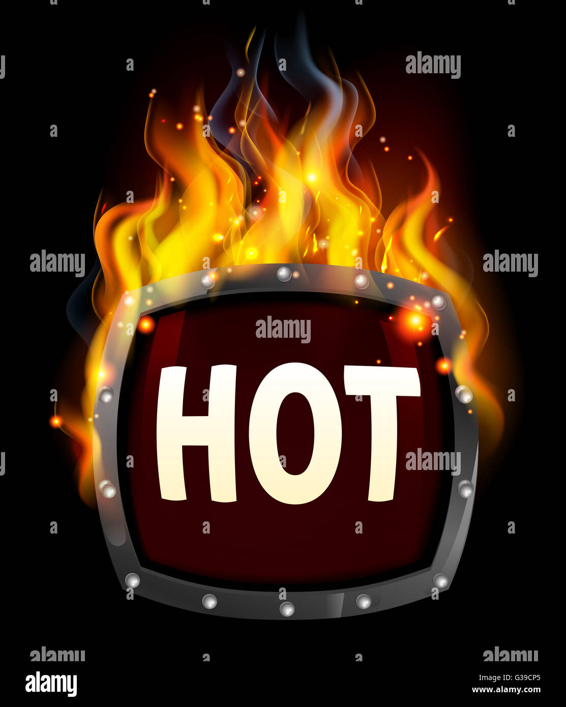 Un caldo fiamme di fuoco segno elemento di design illustrazione Foto Stock