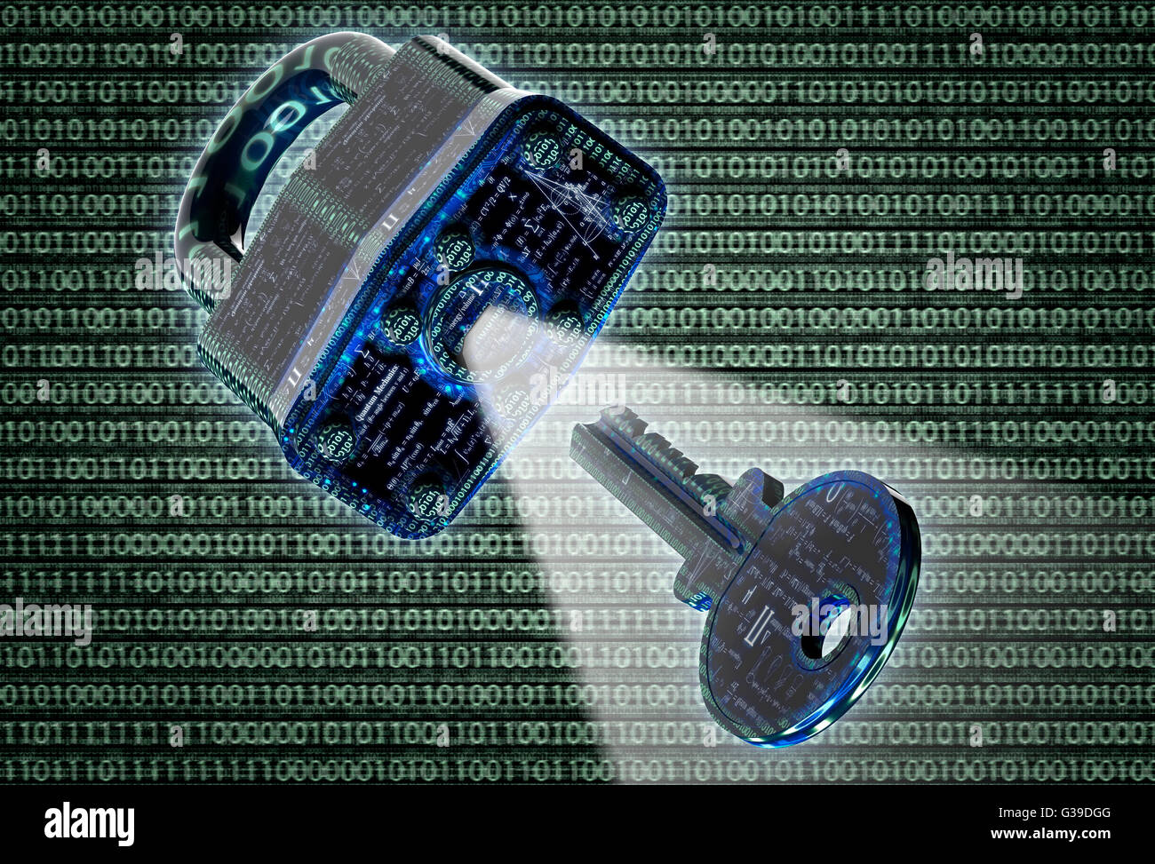 Digital il concetto di sicurezza lucchetto in ambiente elettronico. Foto Stock