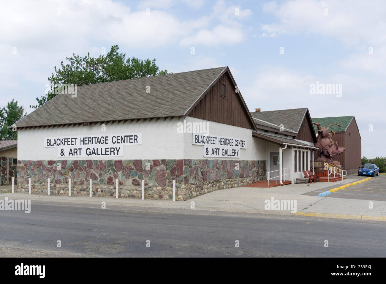 Blackfeet Heritage Centre & Art Gallery sul Blackfeet Reservation a Browning, Montana Foto Stock