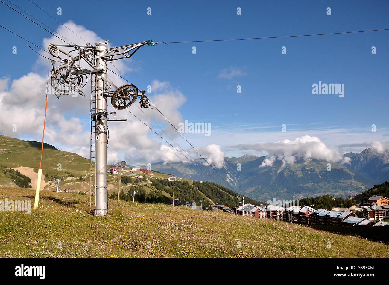 La Plagne nelle Alpi francesi Foto Stock