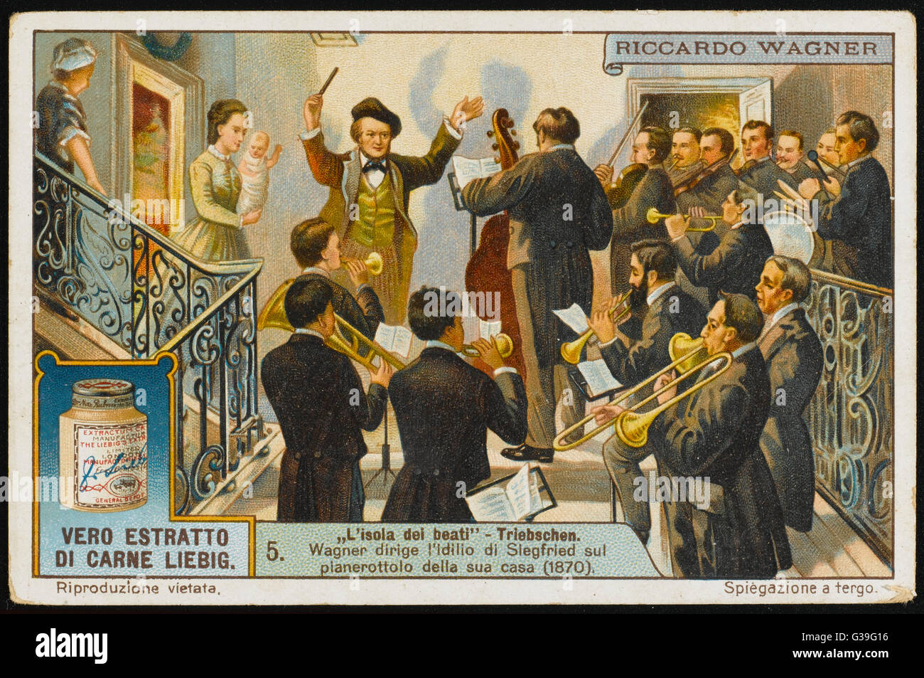 RICHARD WAGNER compositore tedesco nel 1870, Serenata la moglie e il bambino nella propria casa con il suo Siegfried Idyll data: 1813 - 1883 Foto Stock
