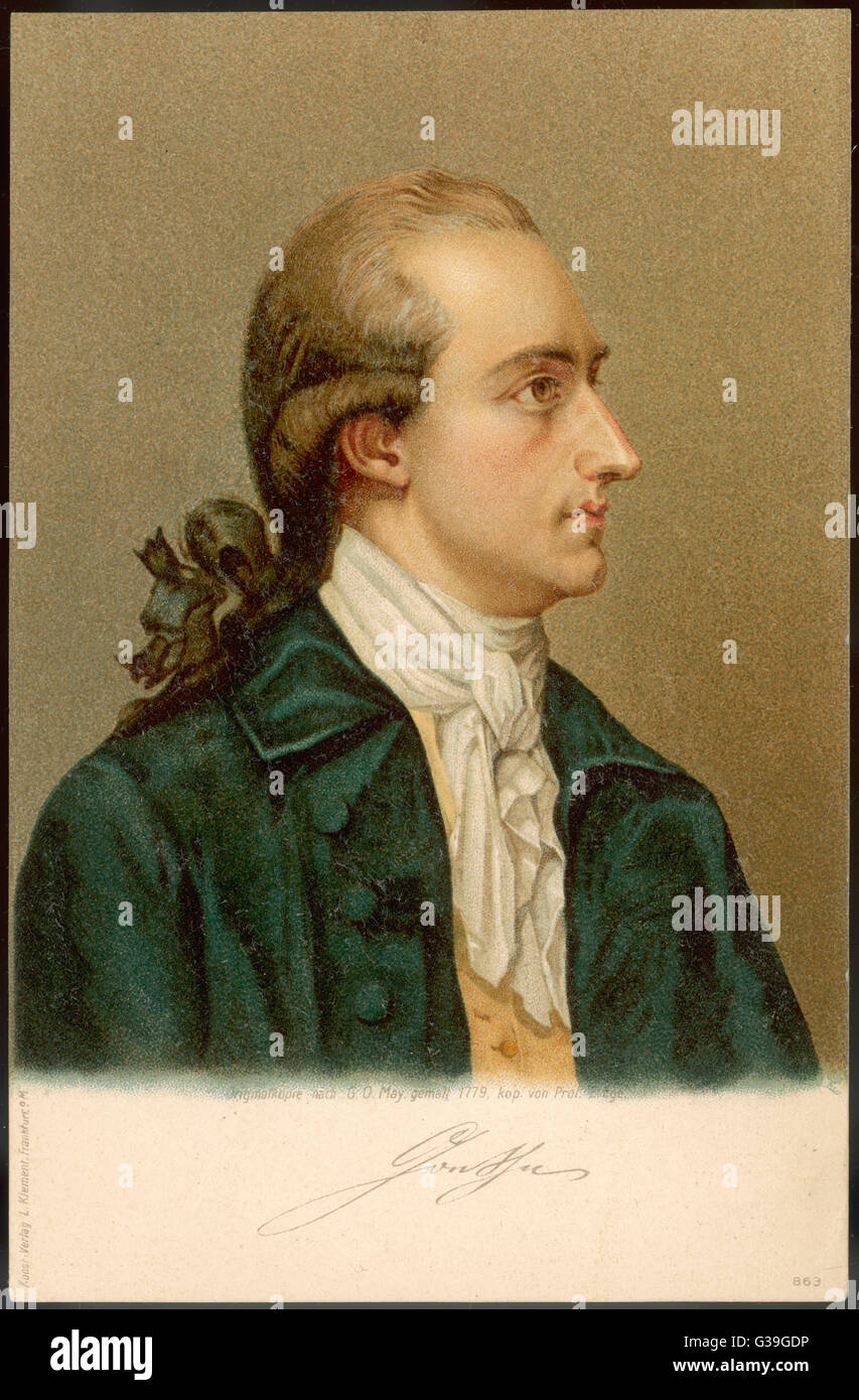 JOHANN WOLFGANG von Goethe scrittore tedesco e lo scienziato data: 1749 - 1832 Foto Stock
