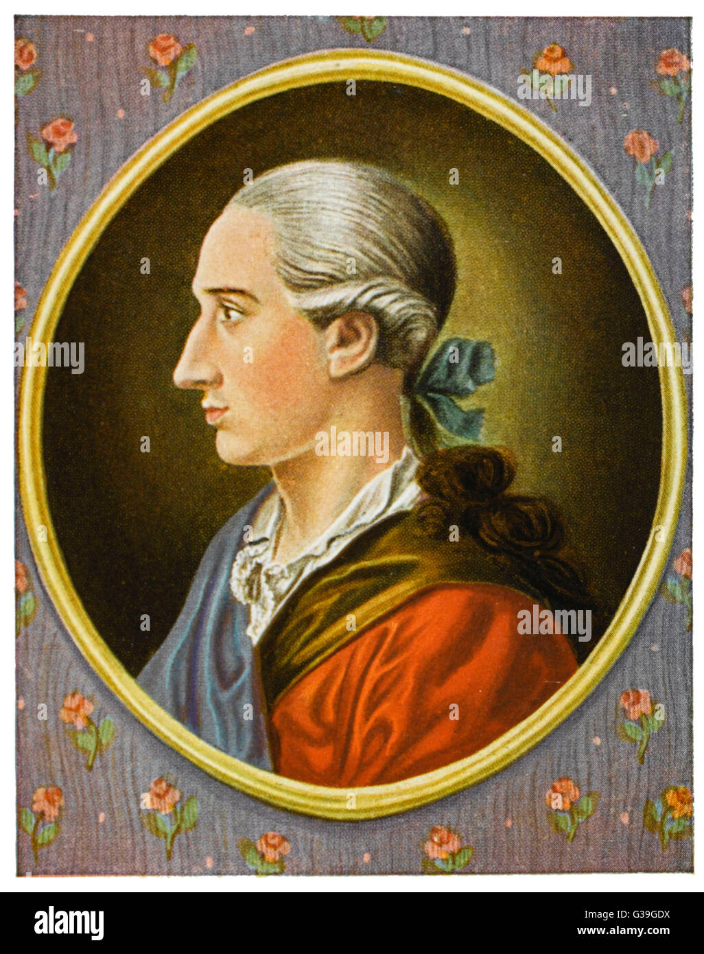 JOHANN WOLFGANG von Goethe scrittore tedesco e scienziato, come un giovane uomo data: 1749 - 1832 Foto Stock