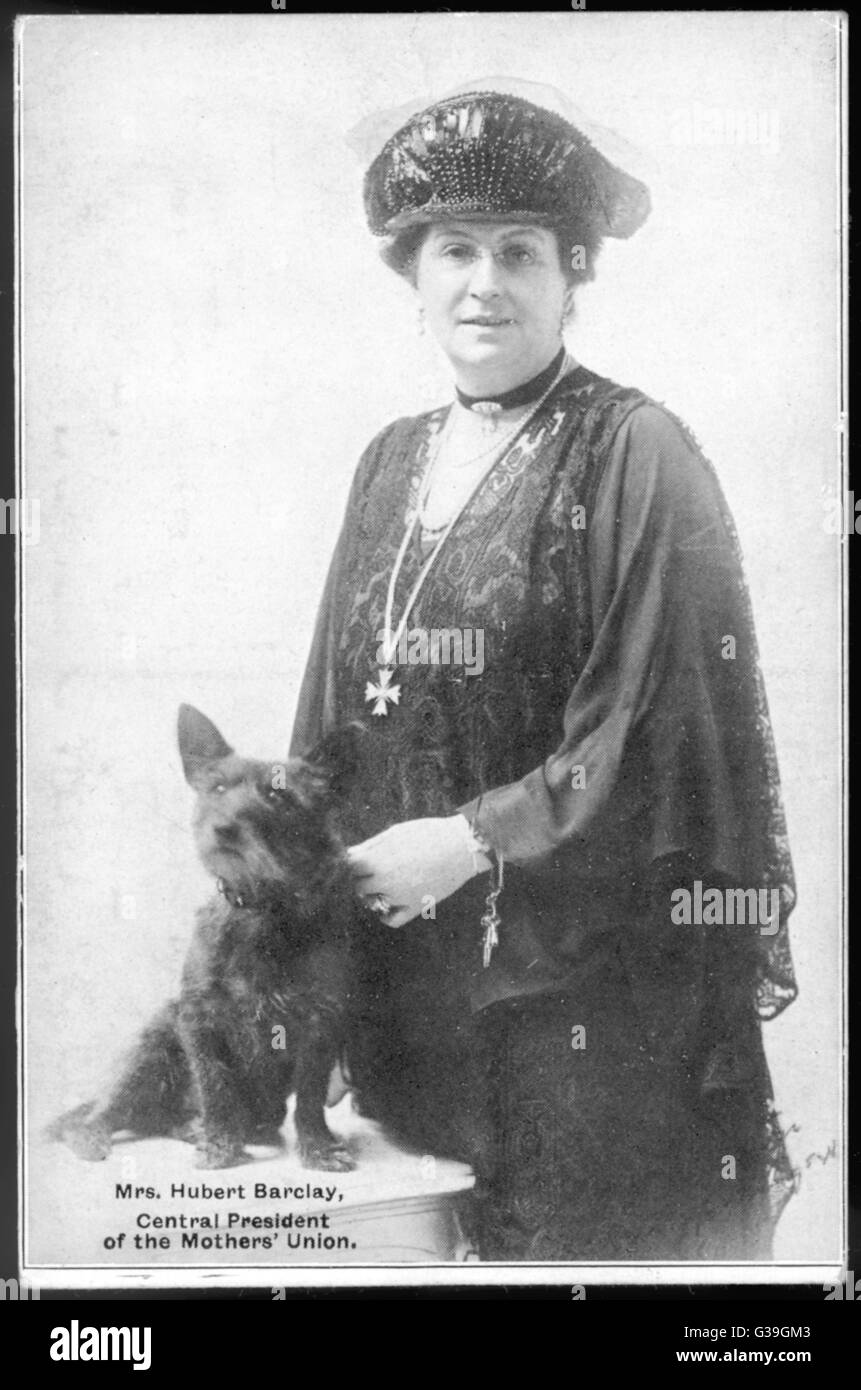 SIGNORA BARCLAY E CANE Foto Stock