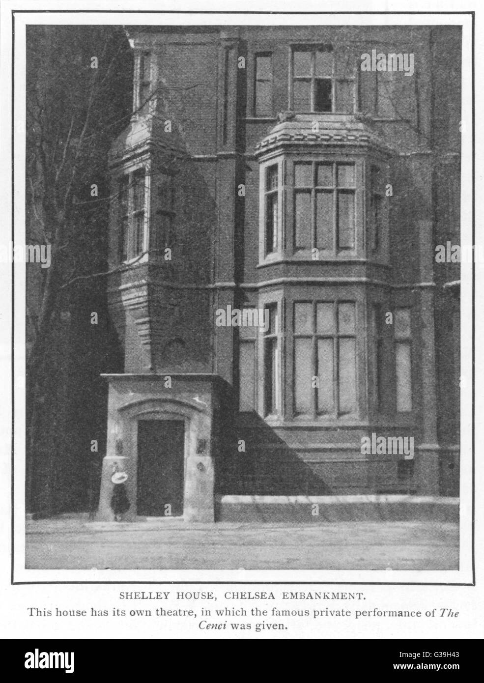 PERCY Bysshe Shelley poeta inglese's house il Chelsea Embankment: essa conteneva un teatro privato, dove il suo gioco, i cenci, è stato eseguito Data: 1792 - 1822 Foto Stock