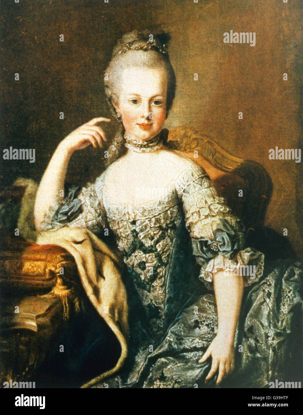L'arciduchessa Maria Josepha d'Austria (1751-1767), che è un altra figlia dell'imperatrice Maria Teresa Data: circa 1767 Foto Stock