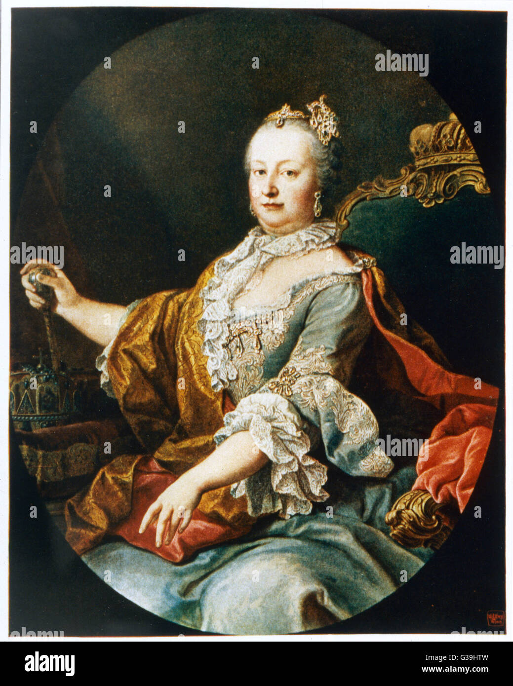MARIA THERESIA Arciduchessa d'Austria, regina di Ungheria e di Boemia, figlia dell'Imperatore Carlo VI, moglie dell'Imperatore Francesco I, madre dell'Imperatore Giuseppe II data: 1717 - 1780 Foto Stock