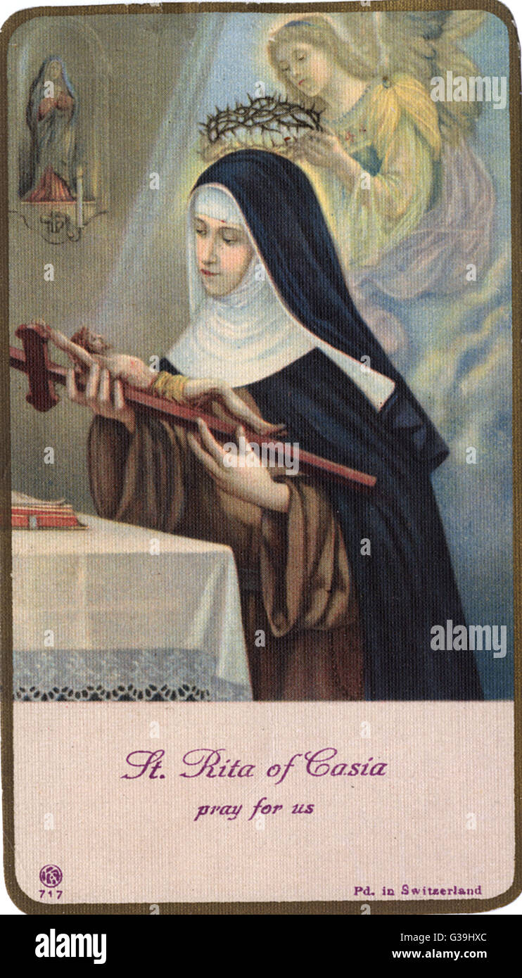 Santa Rita da Cascia italiano contadina che è sopravvissuto un brutale marito per diventare suora e saint data: 1377 - 1447 Foto Stock