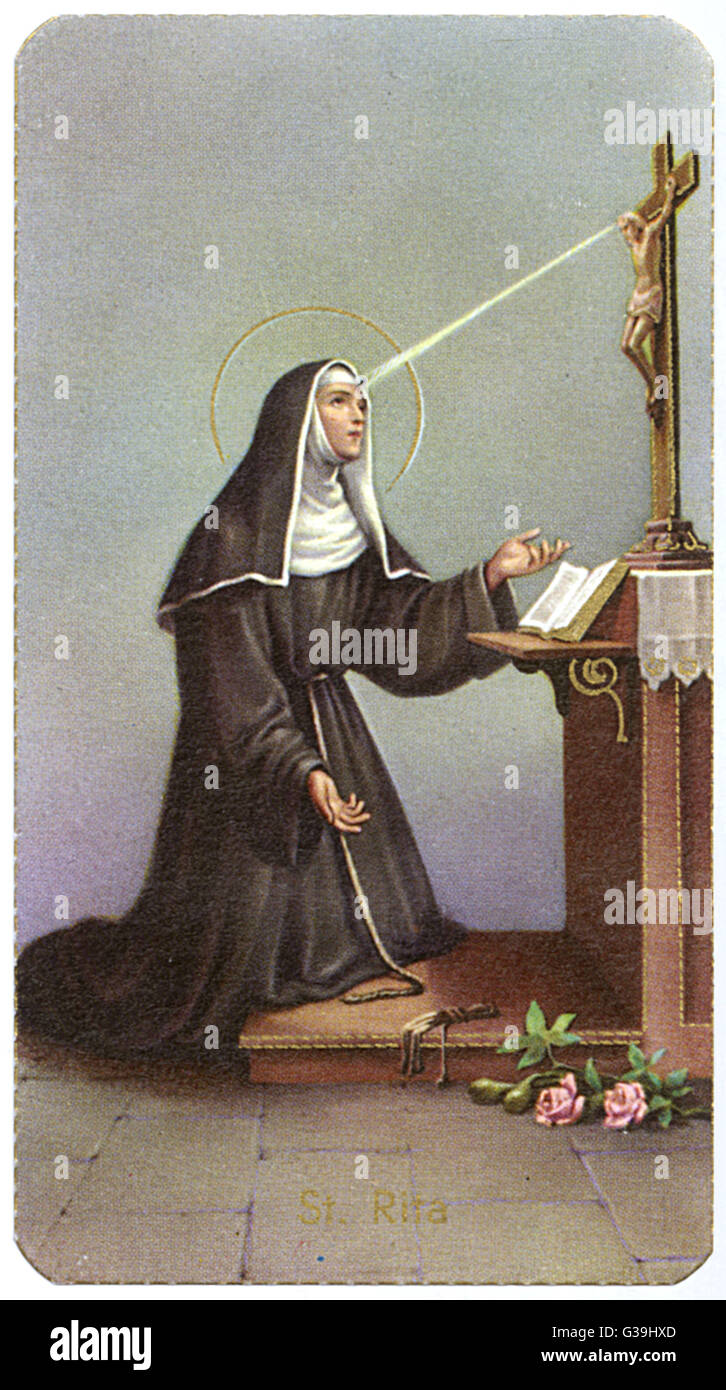 SAN RITA IN PREGHIERA Foto Stock