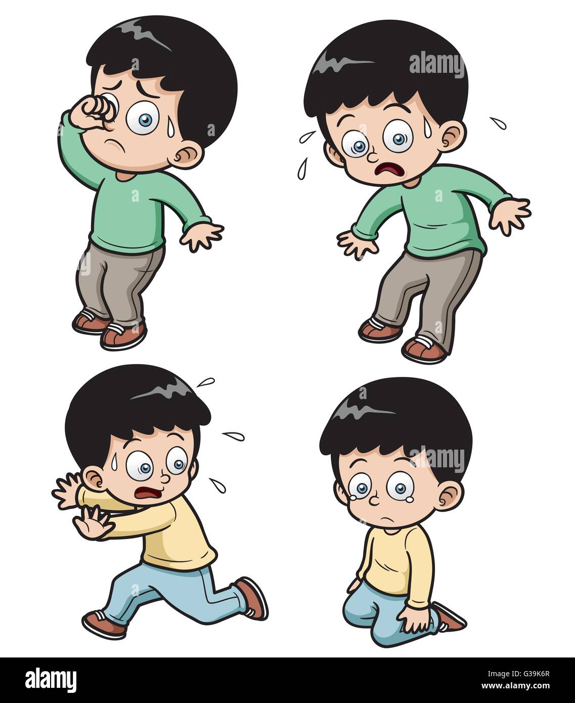 Illustrazione di vettore di espressione boy impostato Illustrazione Vettoriale