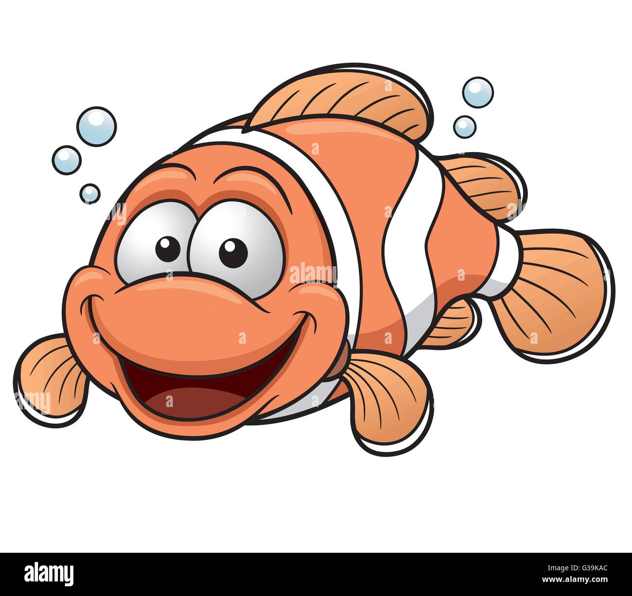 Illustrazione Vettoriale di Felice Clownfish Cartoon Illustrazione Vettoriale