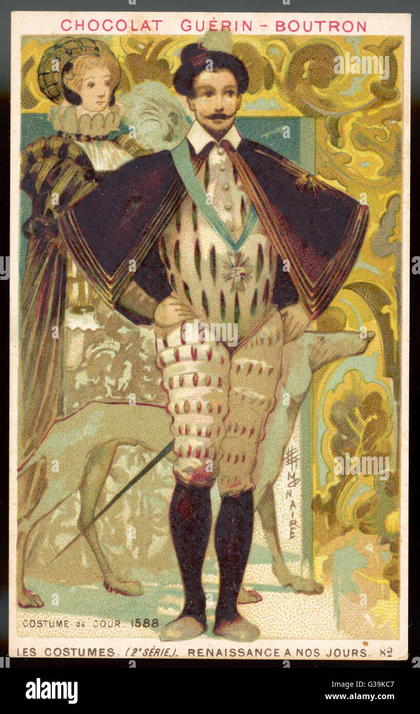 Costume - uomini - Corte 1588 Foto Stock