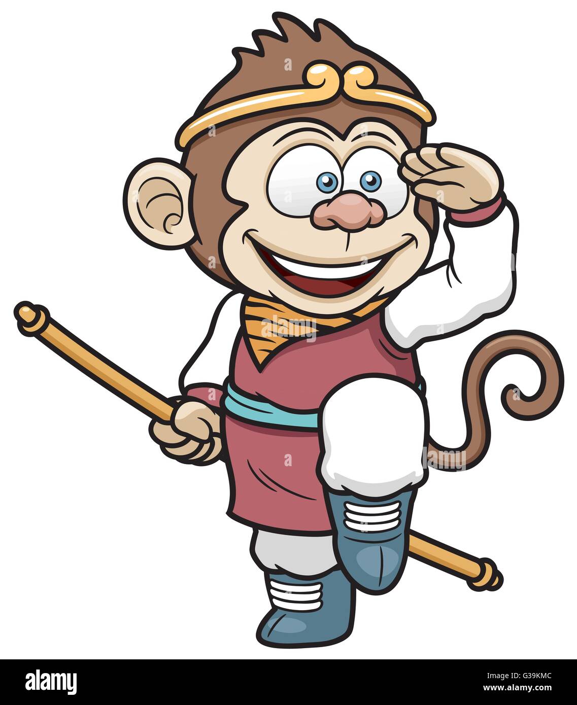 Illustrazione di vettore di re delle scimmie Cartoon Illustrazione Vettoriale