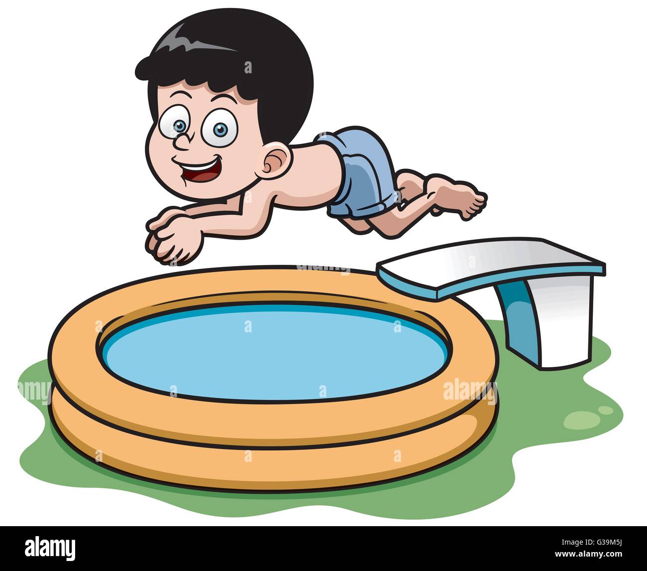 Illustrazione Vettoriale di Cartoon boy immersioni in piscina Immagine e  Vettoriale - Alamy