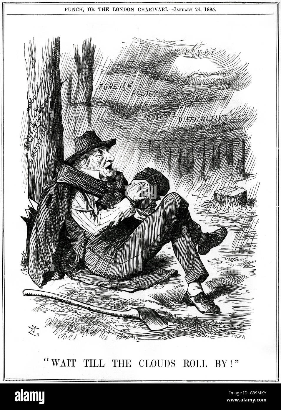 Cartone animato, aspetta fino a quando le nuvole rotolano vicino! (Oradea) Foto Stock