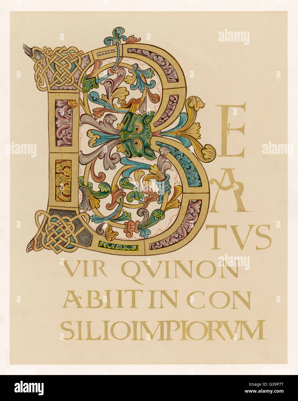 B Iniziale Da Un Inglese Di Salterio Data Fine Del X Secolo Foto Stock Alamy