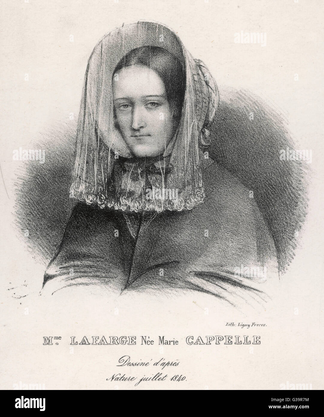 Madame Marie Lafarge, nee Cappelle, al momento della sua prova nel luglio 1840 Data: 1816 - 1852 Foto Stock