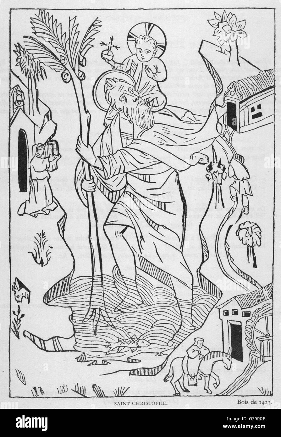ST CHRISTOPHER/XILOGRAFIA Foto Stock
