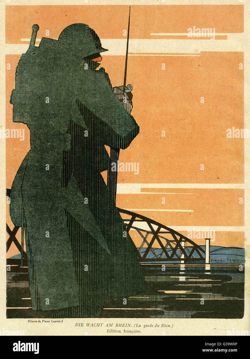 Cartone animato, guardando il Reno Foto Stock