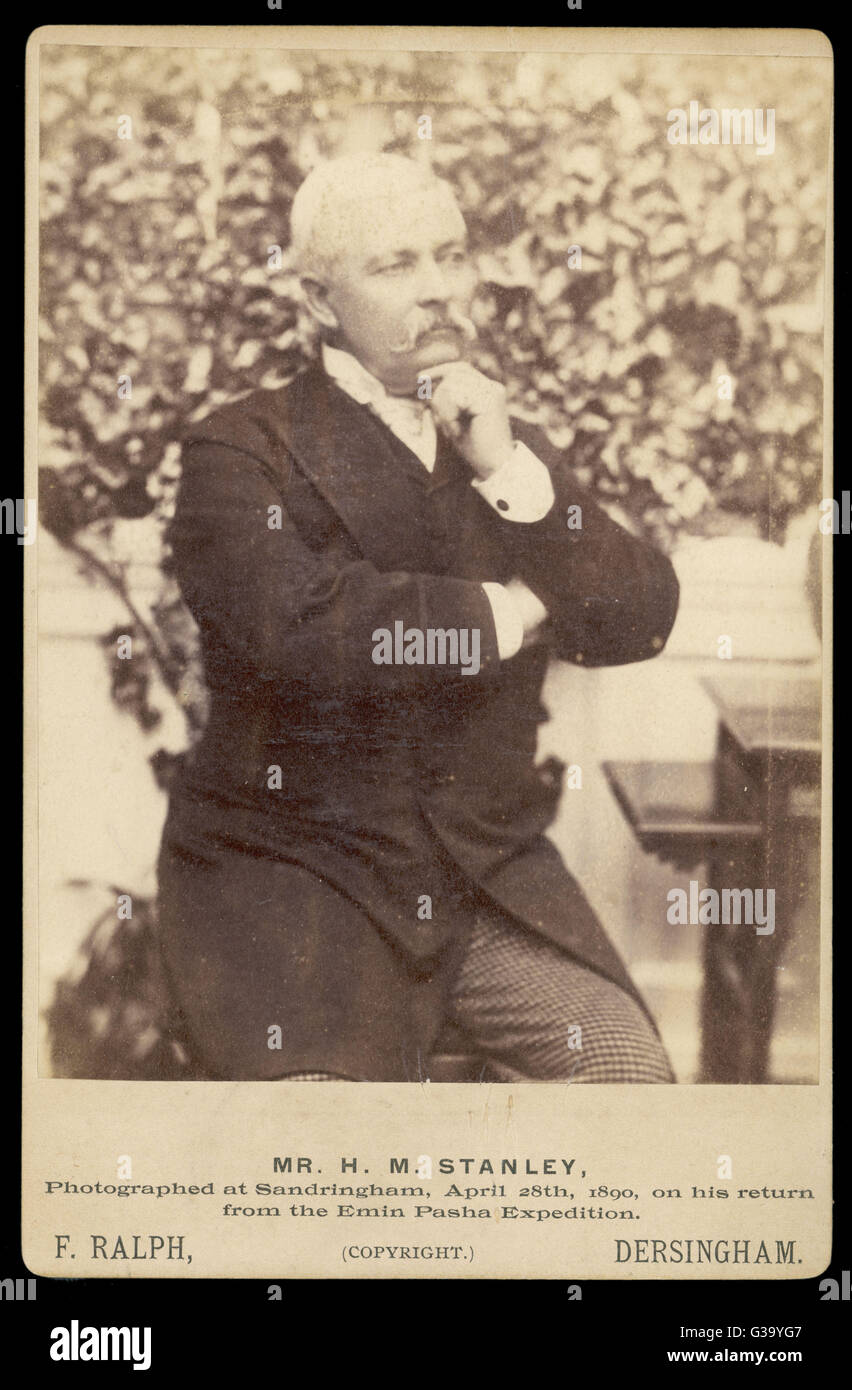 HENRY Morton Stanley giornalista britannico e explorer, fotografato a Sandringham al suo ritorno dal numero EMIN Pasha Data di spedizione: 1841 - 1904 Foto Stock